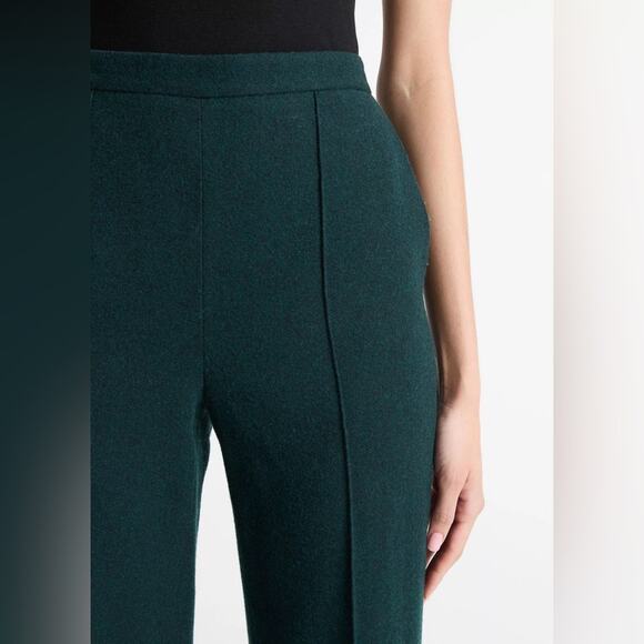 Vince Italian Flannel Mid Rise Easy Pull On Pant Green Sea Onyx Womens Size L - Picture 2 of 8